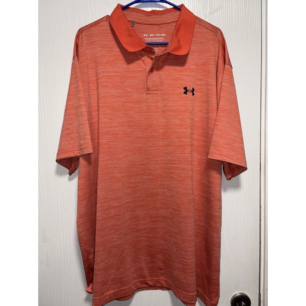 Under Armour The Performance Polo Golf Stretch Polo Shirt‎ Orange 2XL